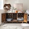 Cat Washroom Litter Box Enclosure with Maze Entry and Scratch Board